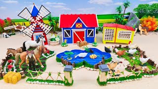 30 Minutes Satisfying Build Farm House Diorama with Chickens Barn  Horse Farm  Windmill [upl. by Polard]