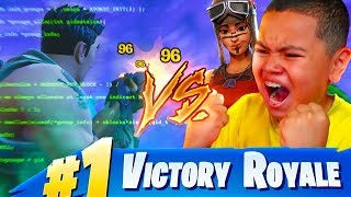 1V1 MY LITTLE BROTHER VS FORTNITE HACKER TRASHTALKER KAYLEN WAS SO SCARED OF THIS HACKER 😂 [upl. by Jill]