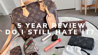 LOUIS VUITTON SPEEDY B 25  DO I STILL HATE IT 5 YEARS LATER [upl. by Sonahpets956]