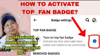 how to activate top fan badge in your professional Facebook account using mobile [upl. by Haerr]