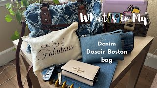 What’s in my bag  Denim Dasein Boston bag from Amazon [upl. by Nolahs]