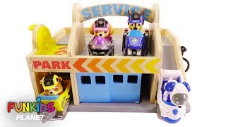 Paw Patrol Wooden Toy Vehicles Service Garage Playset [upl. by Hsac]