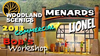 Menards Lionel Trains amp Woodland Scenics 2013 TV Commercial Buildings NASCAR Models Freight [upl. by Eart]