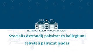 Szociális ösztöndíj pályázat és kollégiumi felvételi pályázat leadás [upl. by Ahsinnod]