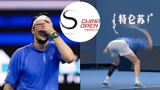 Alexander Bublik smashes racket to pieces in fit of rage during China Open loss  Tennis News [upl. by Suiravad272]