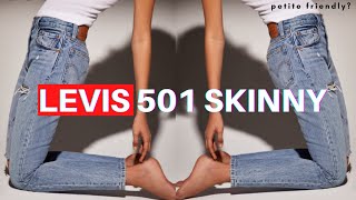 LEVIS 501 SKINNY JEAN REVIEW  PETITE DENIM [upl. by Yllas]