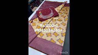 Semi silk sarees silver zari design contrast border Share n subscribe [upl. by Boyce]