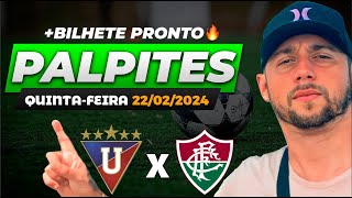 PALPITES DE FUTEBOL PARA HOJE 22 02 2024 QUINTAFEIRA  BILHETE PRONTO  BET GREEN ðŸ€ [upl. by Nnewg]