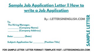 Job Application Letter  How To Write A Job Application [upl. by Nirel535]