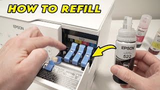 Epson EcoTank Printer How to Refill Ink [upl. by Ashling208]