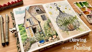 ASMR  Drawing and Watercolor Painting⎪Relaxing Art 🌱 [upl. by Ruthe]