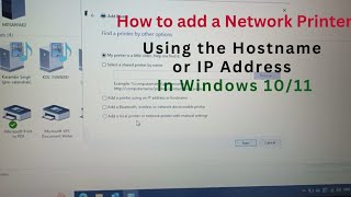 How to Add a Network Printer Cannon ir3225 Using the Hostname or IP Address in Windows 1011 [upl. by Aisaim]