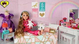 Dormitorio de Unicornio DIY para Mi Muñeca de Rapunzel [upl. by Madigan308]