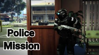 GTA 5 Mission  A team of police officers received a FIB order for a BANK HEIST [upl. by Elleynad]