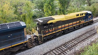 CSX Coal Train with Seaboard Air Line Heritage Unit Spruce Pine NC [upl. by Schofield]