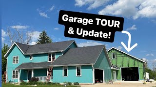 Garage BUILD update and TOUR  Garage Build Ep 27 [upl. by Slaby897]