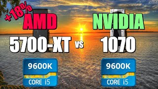 5700XT vs 1070  9600K CSGO Fortnite PUBG GTAV Overwatch [upl. by Demetra771]