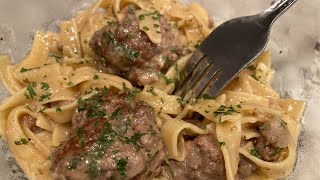 ONEPOT SWEDISH MEATBALL PASTA  HOW TO MAKE SWEDISH MEATBALLS [upl. by Esiouqrut618]