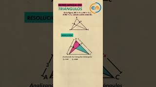 Problema de Semejanza de triángulos 🌎​💻​ geometria matemáticas triangulo [upl. by Tudor903]