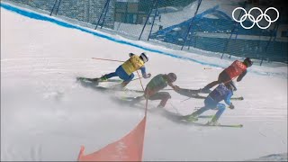 ⛷ Freestyle Skiing Beijing 2022  Mens ski cross highlights [upl. by Ettelra]