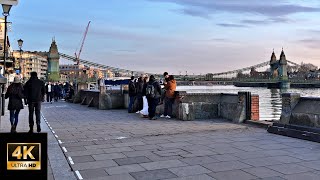 4K London Thames Path Walk Chiswick to Hammersmith Bridge  Relaxing Winter Walking Tour 2024 [upl. by Leur]