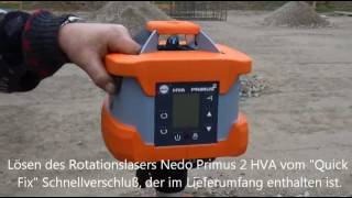 Nedo Primus 2 HVA Rotationslaser mit Flexilatte am Schnurgerüst bei MessFreundede [upl. by Barstow]