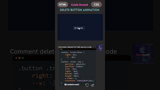 Create Delete Button Animation using HTML CSS coding webdevelopment [upl. by Eleon]