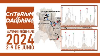 Recorrido CRITÉRIUM du DAUPHINÉ 2024 Etapas Perfiles y Altimetrías [upl. by Ahsiemal383]