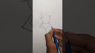 Bhagat Singh ki very easy drawing 🙏🙏shots art viralvideo [upl. by Idnahr]