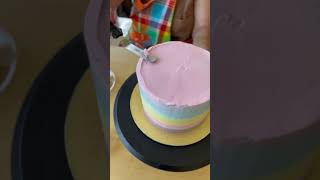 🌸 Private Cake Workshop 🌸 rainbow striped cake with meringue kisses and clouds ☁️✨ [upl. by Ahtenak]