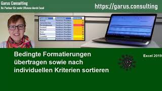 Excel Bedingte Formatierungen übertragen sowie nach individuellen Kriterien sortieren und filtern [upl. by Kerekes]