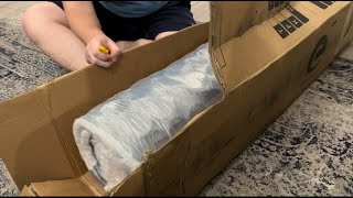 Unboxing this mattress see how it comes from Amazon  12in Queen Hybrid Mattress Review [upl. by Solotsopa293]