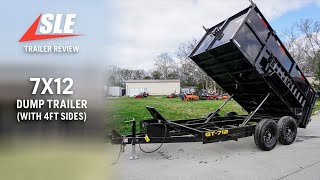 Review of 7x12 Dump Trailer with 4ft Sides  sleequipment trailer dumptrailer lawncare [upl. by Charles]