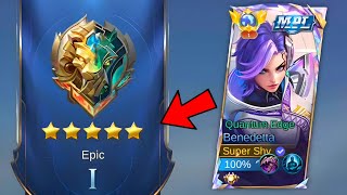 HOW TO ESCAPE EPIC GLORY USING THIS NEW BENEDETTA EMBLEM SET  NEW MAP   MOBILE LEGNEDS [upl. by Tjon]