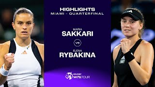 Maria Sakkari vs Elena Rybakina  2024 Miami Quarterfinal  WTA Match Highlights [upl. by Sutelc]