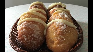 Cómo hacer BOMBAS RELLENAS CON CREMA PASTELERA  Berlinas rellenas [upl. by Yerot]