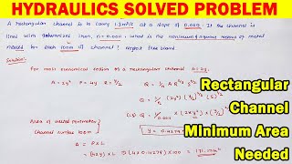 Applied Hydraulic Engineering Numerical  flow velocities  rectangular channel  fluid mechanics [upl. by Littlejohn209]