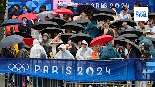 Paris 2024 Olympics opening ceremony People watching in fan zones in Paris [upl. by Enogitna]