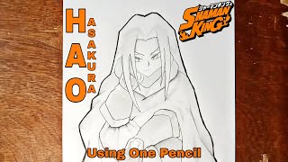 Drawing Hao Asakura • Shaman King  Using One Pencil [upl. by Laiceps]