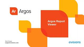 Argos 54 Report Viewer Training [upl. by Cull]