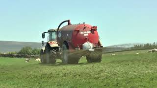 Slurry Tanking Big MF Tractor amp Red Rock Tanker 19 05 24 [upl. by Elamrej]