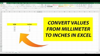 Convert MM to Inches in Excel using a Simple Formula [upl. by Pandolfi]