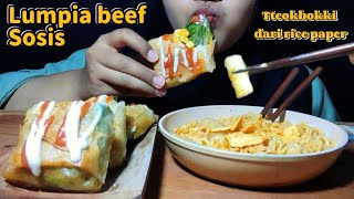 ASMR indonesian mukbang lumpia beef rappoki dari rice paper [upl. by Zacharias]