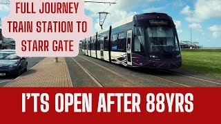 Blackpool new tram line OPEN Full ride on the first Tram ride in 88 years from North St to Starr Gt [upl. by Nnylsia]