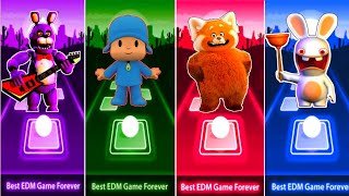 Freddy Fazbear⚡Pocoyo⚡Turning Red⚡ Rabbids Invasion✨Tiles Hop Edm Rush [upl. by Lovell]