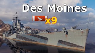 World of WarShips Des Moines  9 Kills 236K Damage [upl. by Nihs4]