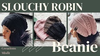 Slouchy Robin Beanie  Crochet Tutorial [upl. by Nnylahs273]