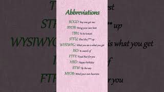 Common Text Abbreviations abbreviation english vocabulary shorts shortvideo [upl. by Conners516]