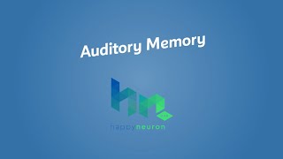 What is Auditory Memory  HappyNeuron Pro [upl. by Alberta]