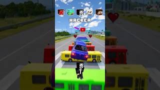 NOOB vs PRO vs HACKER vs HEROBRINE Car Jump Challenge 9 🤯 🚗 shorts beamngdrive [upl. by Faline680]